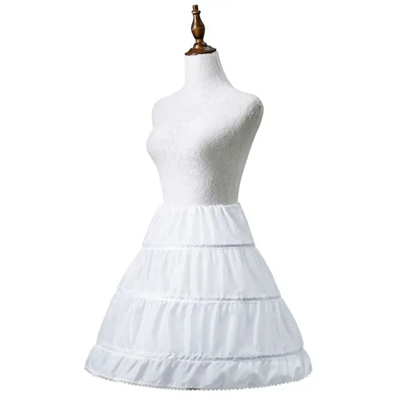 Kids Girls Lace Design 3 Hoops Underskirt for Dresses