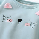 Kids Girls Cartoon Design Warm Fleece Sweatshirts childrensterritory