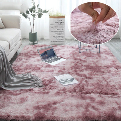 Soft Furry Rainbow Rugs for Kids Bedroom Decor