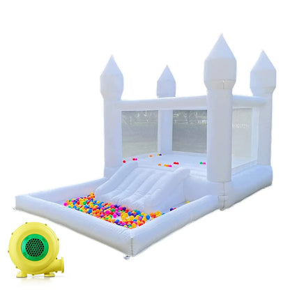 Castle Design Inflatable White Bounce House for Kids Parties childrensterritory