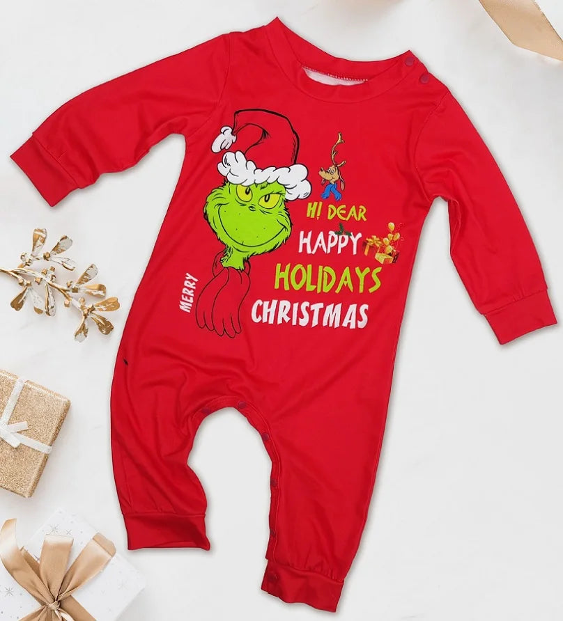 GRC Cartoon Print Matching Christmas Family Pajamas childrensterritory