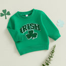 Irish Clover Design St Patrick's Day Kids Green Hoodie childrensterritory
