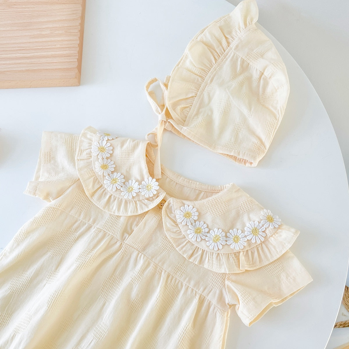 Baby Girls Floral Princess Cotton Bodysuits with Hat childrensterritory
