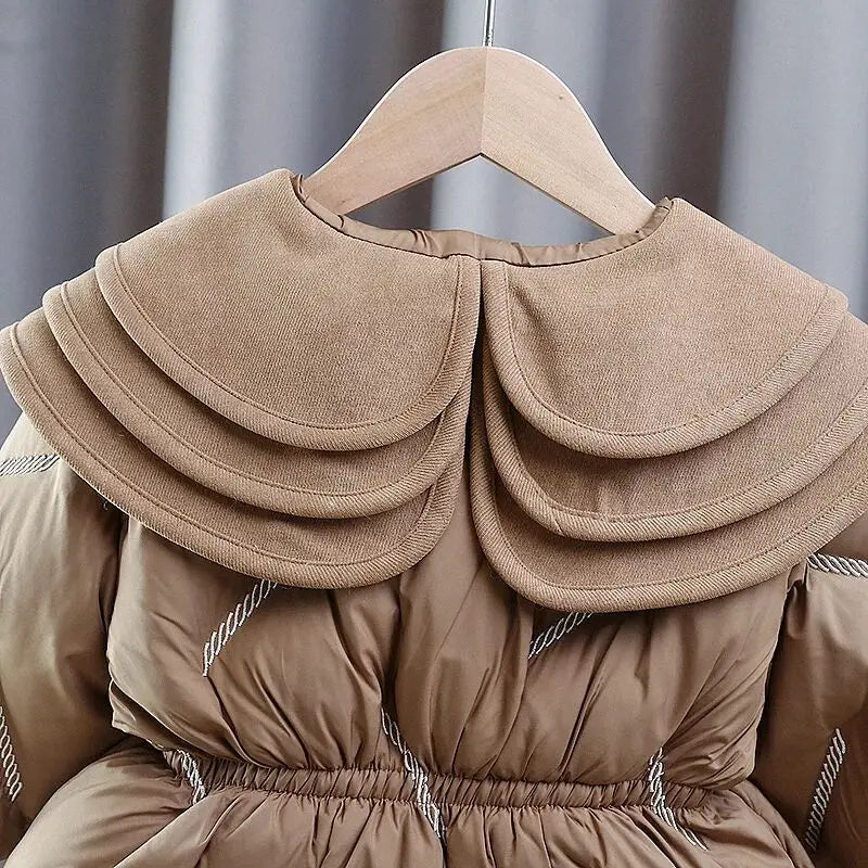 Girls’ Long-Sleeved Puffer Winter Coat