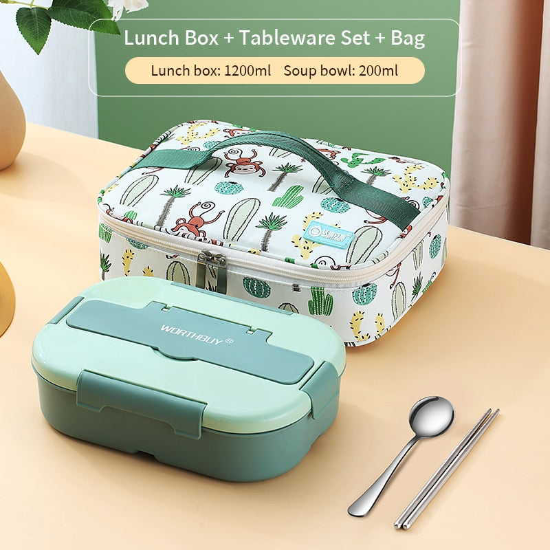 Kid Adult Leak-Proof Portable Lunch Box With Compartment childrensterritory