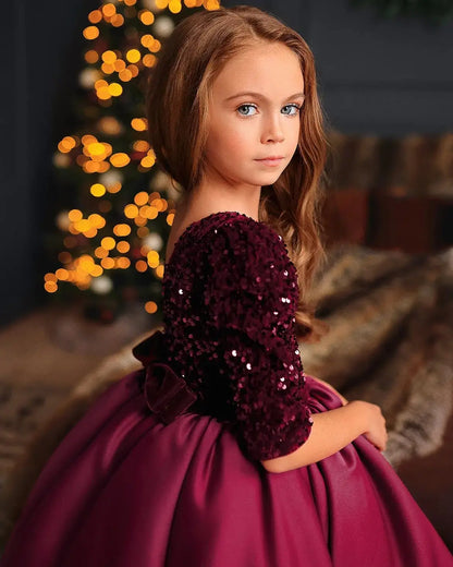Baby/Kids Girls Glitter Black Princess Birthday Dress
