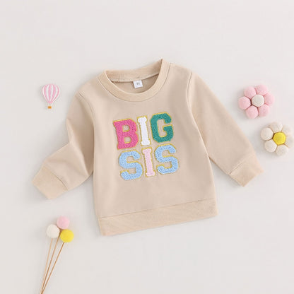 Toddler Girl Letter Print Long Sleeves Pullover Top childrensterritory