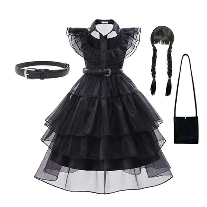 Wednesday Addams Kids Easter Halloween Party Costumes childrensterritory