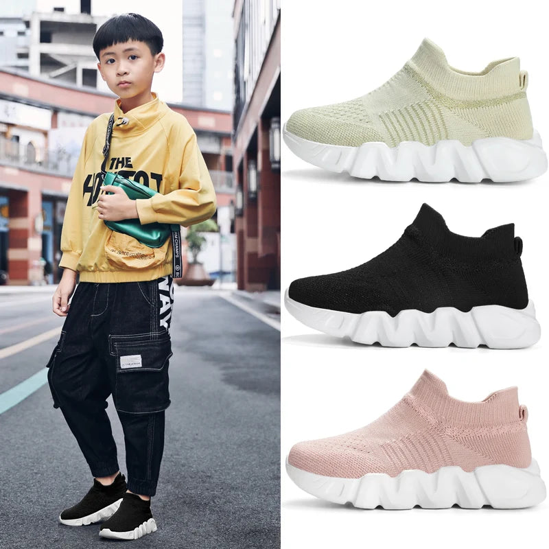 Kids Knitted High Top Sport Sock Sneakers for Boys Girls childrensterritory