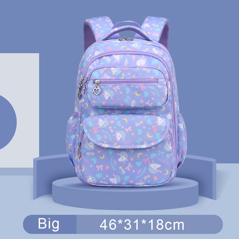 Colorful Print Waterproof Kids Girls Large School Bags childrensterritory