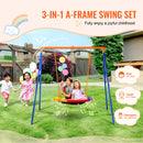 Outdoor Swing Set with 1 Saucer Swing Seat for Kids childrensterritory