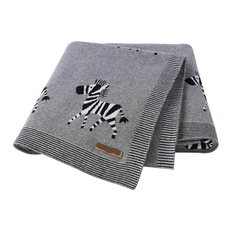 Cartoon Print Soft Cotton Fabric Baby Blankets childrensterritory