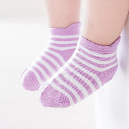 Kids Anti-Slip 6Pairs/Lot Cotton Boat Socks With Rubber Grips childrensterritory