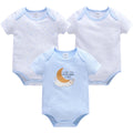 3PCS/Lot Newborn Baby Cartoon Printed Summer Romper