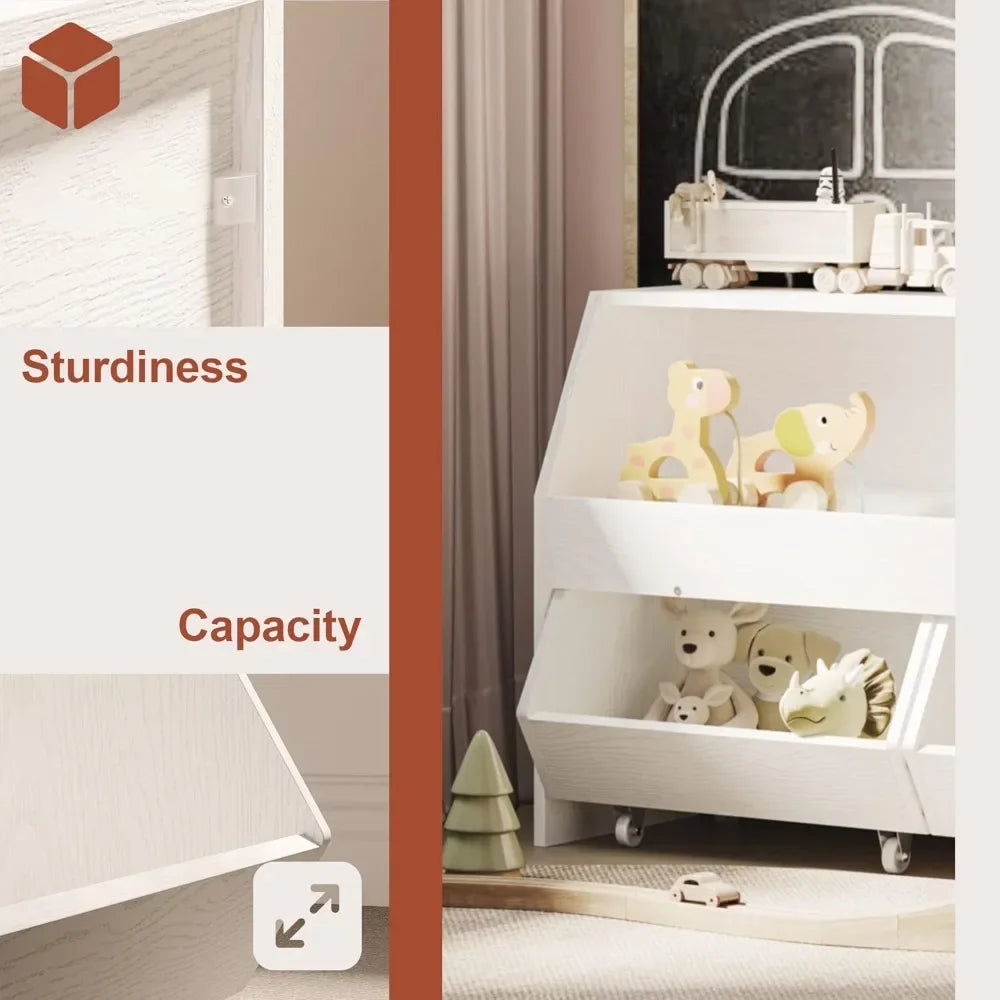 Large Toy Storage Cabinet with Two Moveable Drawers