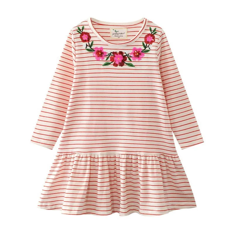 Kids Girls Long Sleeves Printed Princess Dresses childrensterritory