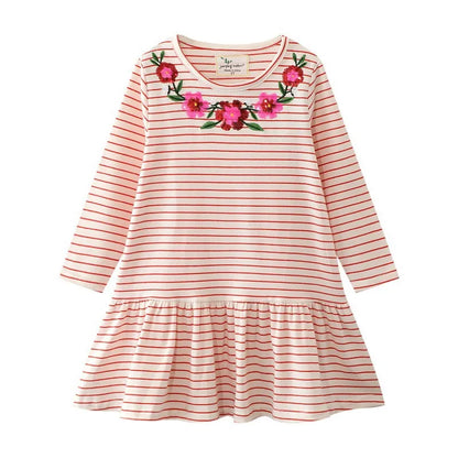 Kids Girls Long Sleeves Printed Princess Dresses childrensterritory