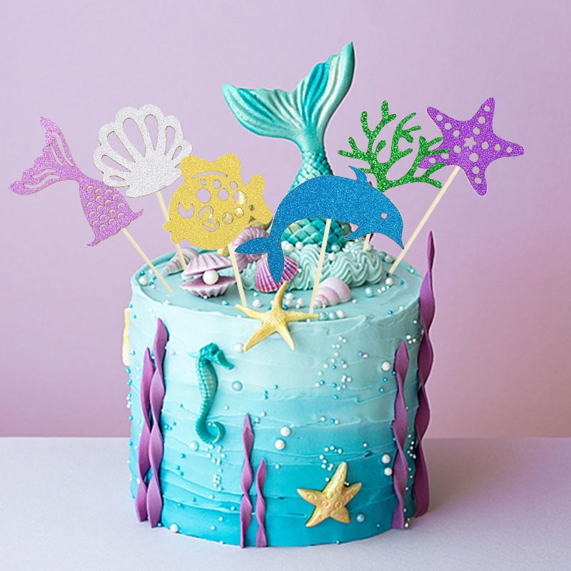 Mermaid Themed Cupcakes Toppers for Kids Party childrensterritory