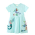 Kids Girls Short Sleeve Mermaid Embroidery Birthday Party Dresses childrensterritory
