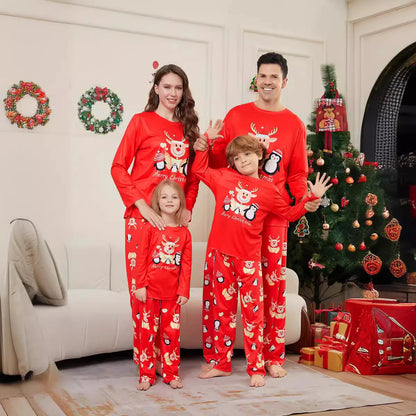 Cartoon Print Matching Christmas Family Pajamas