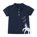 Kids Girls Cartoon Unicorn Design Cotton T-Shirts childrensterritory