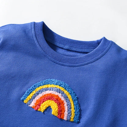 Kids Girls Cartoon Rainbow Sweatshirts and Legging Sets childrensterritory