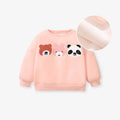 Kids Girls Cartoon Design Warm Fleece Sweatshirts childrensterritory