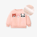 Kids Girls Cartoon Design Warm Fleece Sweatshirts childrensterritory
