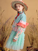 Floral Printed Two Piece Skirt Set for Girls childrensterritory