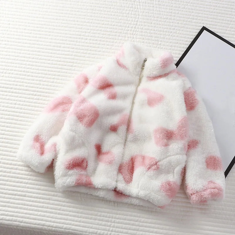 Kids Girls Soft Fleece Warm Printed Jackets childrensterritory
