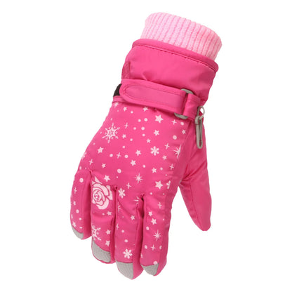 Kids Girls Thicken Warm Waterproof Skiing Gloves