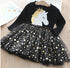 Sequin Unicorn Design Kids Girls Princess Party Dresses childrensterritory