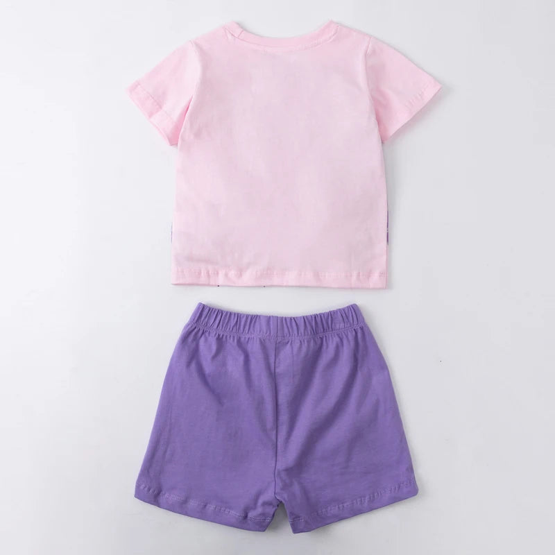 Kids Girls Unicorn Prints Cotton Clothes Set for Summer childrensterritory