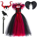 Kids Girls Demon Queen Maleficent Halloween Costume