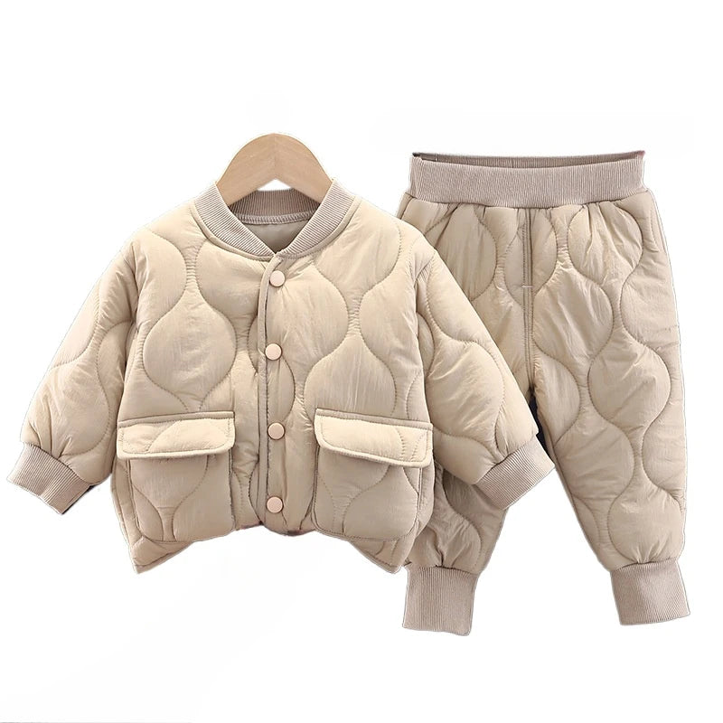 Kids’ Long-Sleeved Fluffy Warm Clothing Set childrensterritory