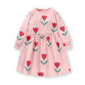 Kids Girls Soft Cotton Long Sleeve Printed Floral Birthday Dresses childrensterritory