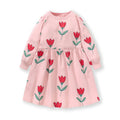 Kids Girls Long Sleeve Floral Warm Princess Dresses