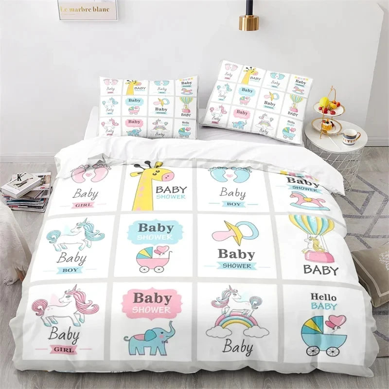 3D Cartoon Animal Print Microfiber Kids Bedding Sets
