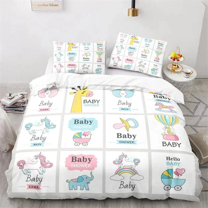 3D Cartoon Animal Print Microfiber Kids Bedding Sets