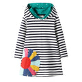 Long-Sleeved Cartoon Print Autumn Girls' Dresses