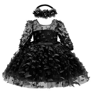 Butterfly Decorated Baby Girl Princess Birthday Dresses childrensterritory