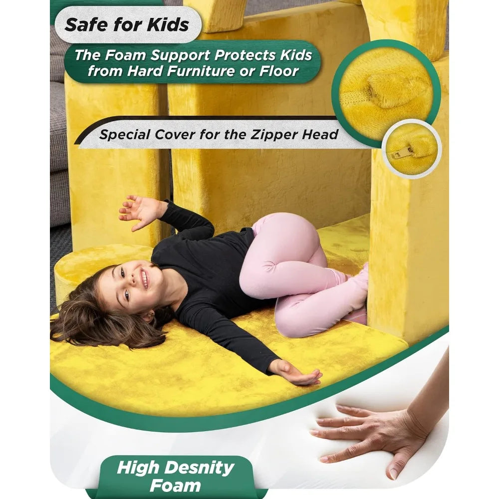 14pcs Modular Kids Play Couch for Bedroom and Playroom childrensterritory