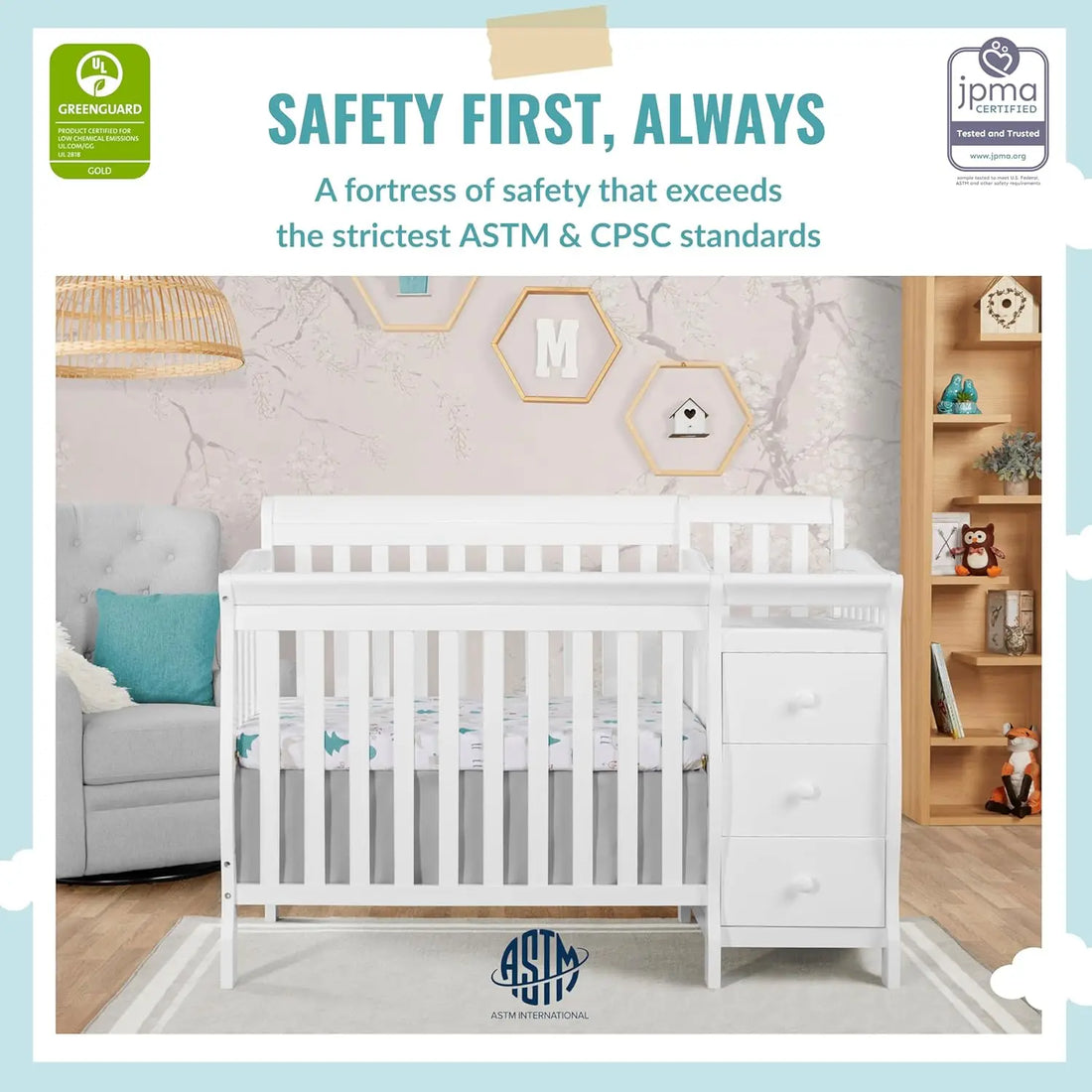 4-in-1 Baby Mini Convertible Crib And Changer childrensterritory