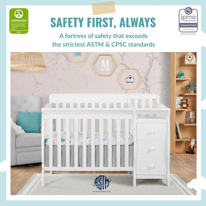 4-in-1 Baby Mini Convertible Crib And Changer childrensterritory