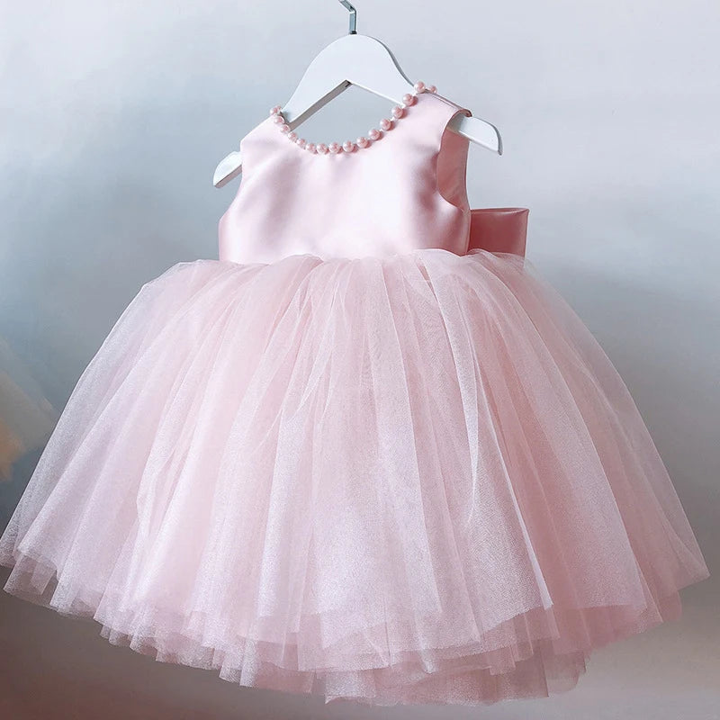 Toddler Girls Bow Design Formal Occasion Tutu Fluffy Gown childrensterritory