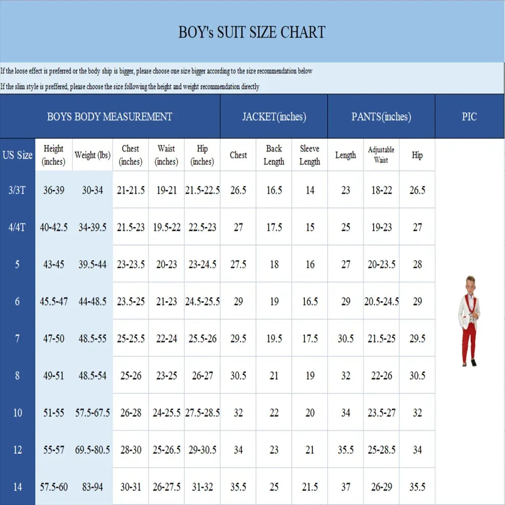 Kids Boys Slim Fit Formal 4 Pieces Wedding Outfit