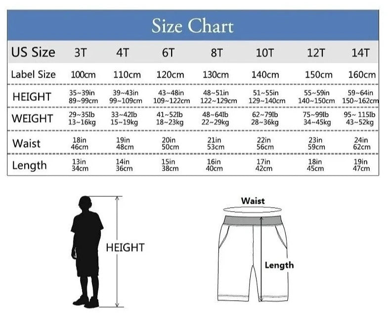 Kids Boys Funny Battery Print Sports Shorts for Summer childrensterritory