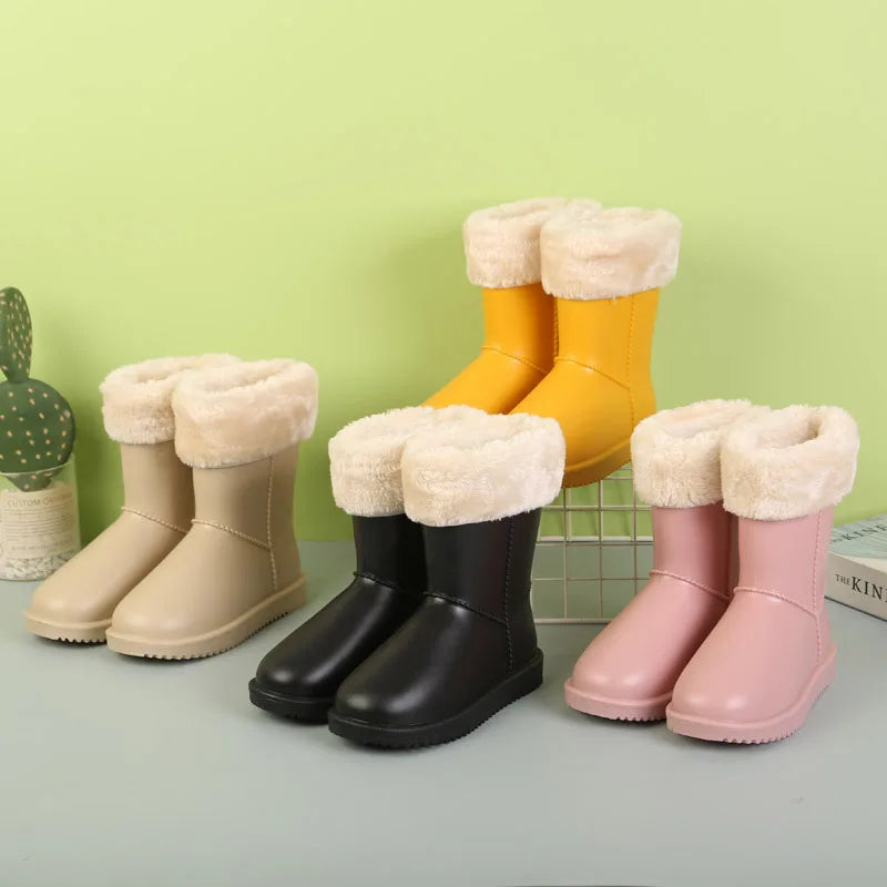 Kids Waterproof Winter Rain/Snow Boots with Fleece Inside childrensterritory