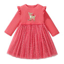 Girls Long Sleeves Floral Princess Mesh Dresses childrensterritory