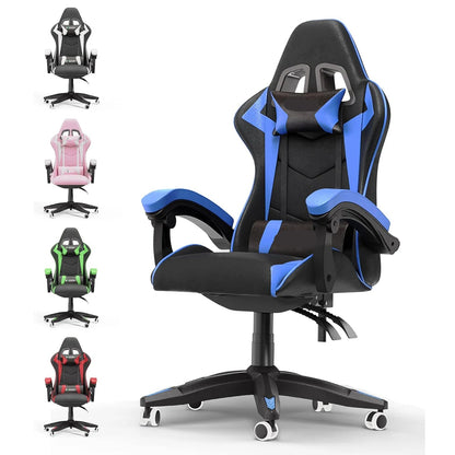 Adjustable Gamer Chairs with Lumbar Cushion + Headrest childrensterritory